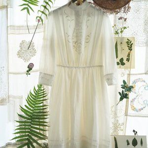 Unlogical Poem SS22 embroidered silk and cotton dress NWT onesize (M)